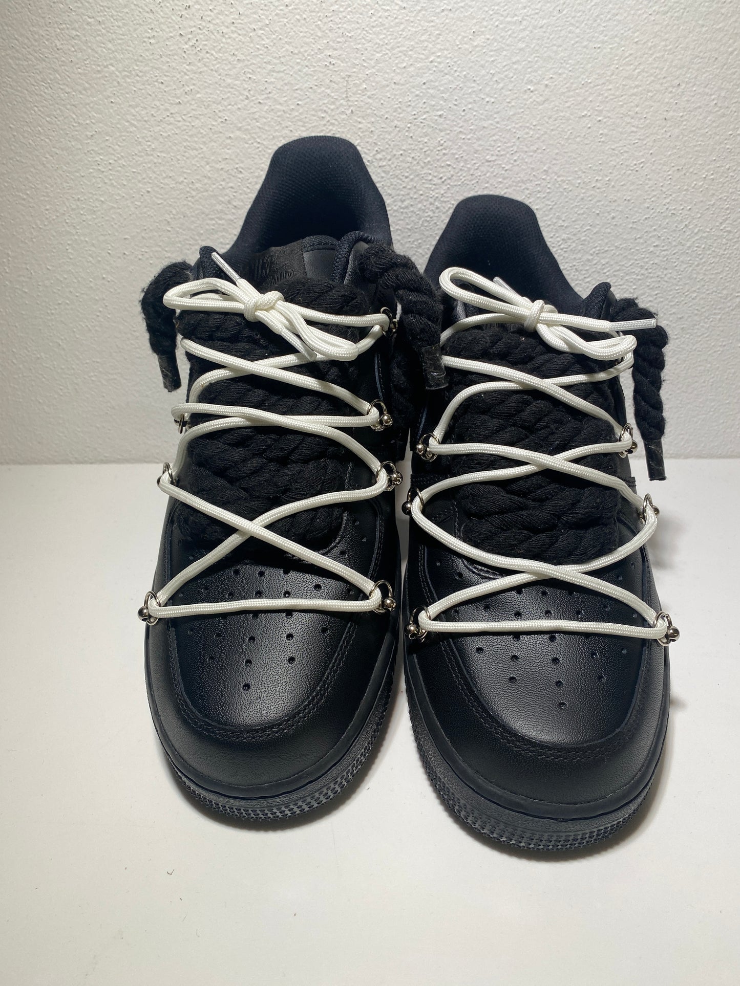 Nike Air Force 1 Black Double Tkaničky Black white