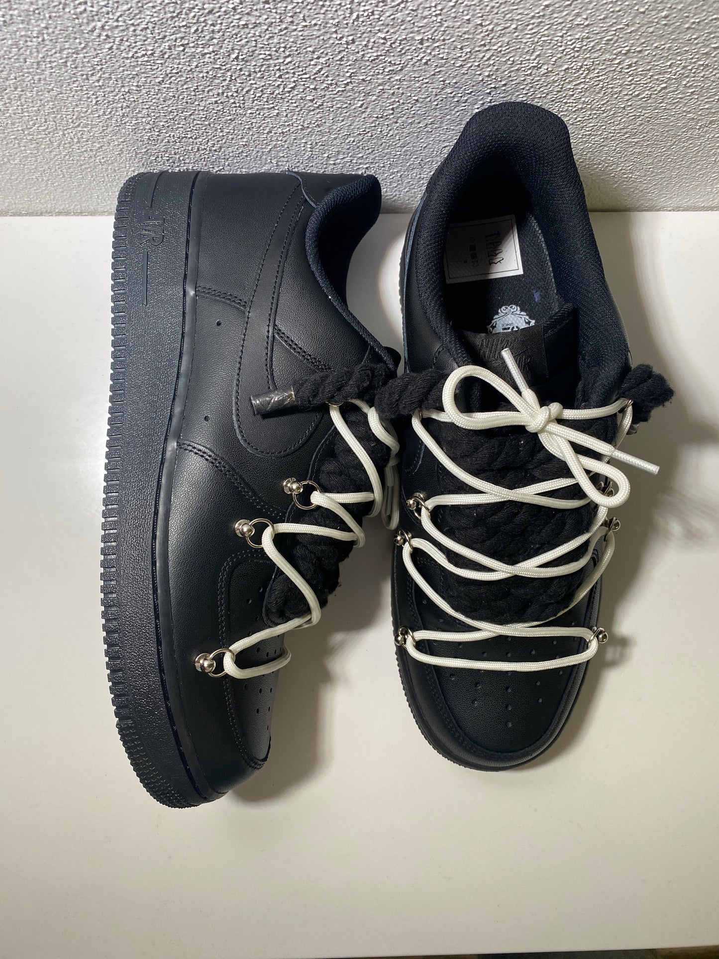 Nike Air Force 1 Black Double Tkaničky Black white