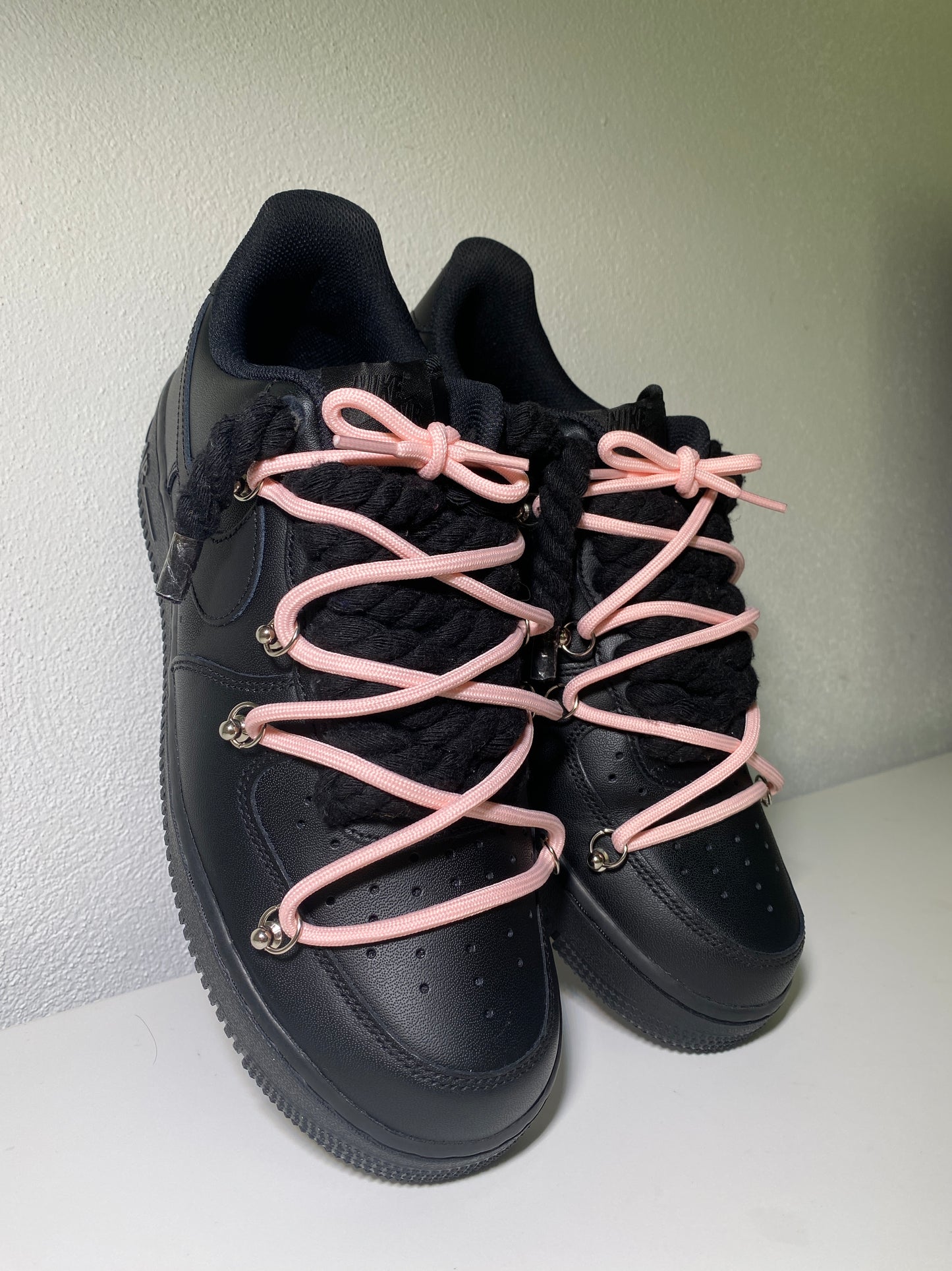 Nike Air Force 1 Black Double Tkaničky Black Pink