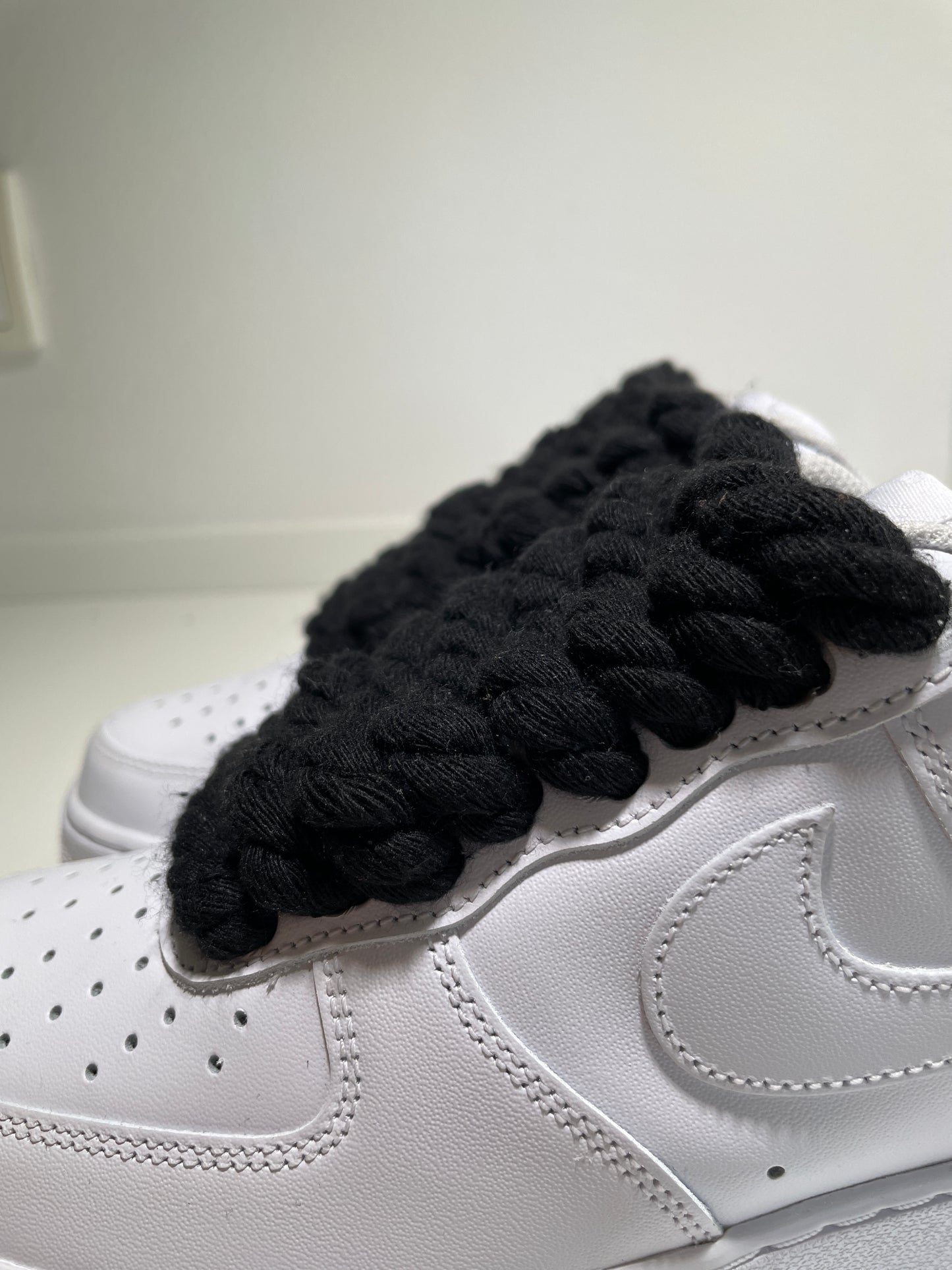 Nike Air Force 1 Bílé Rope Tkaničky Černé