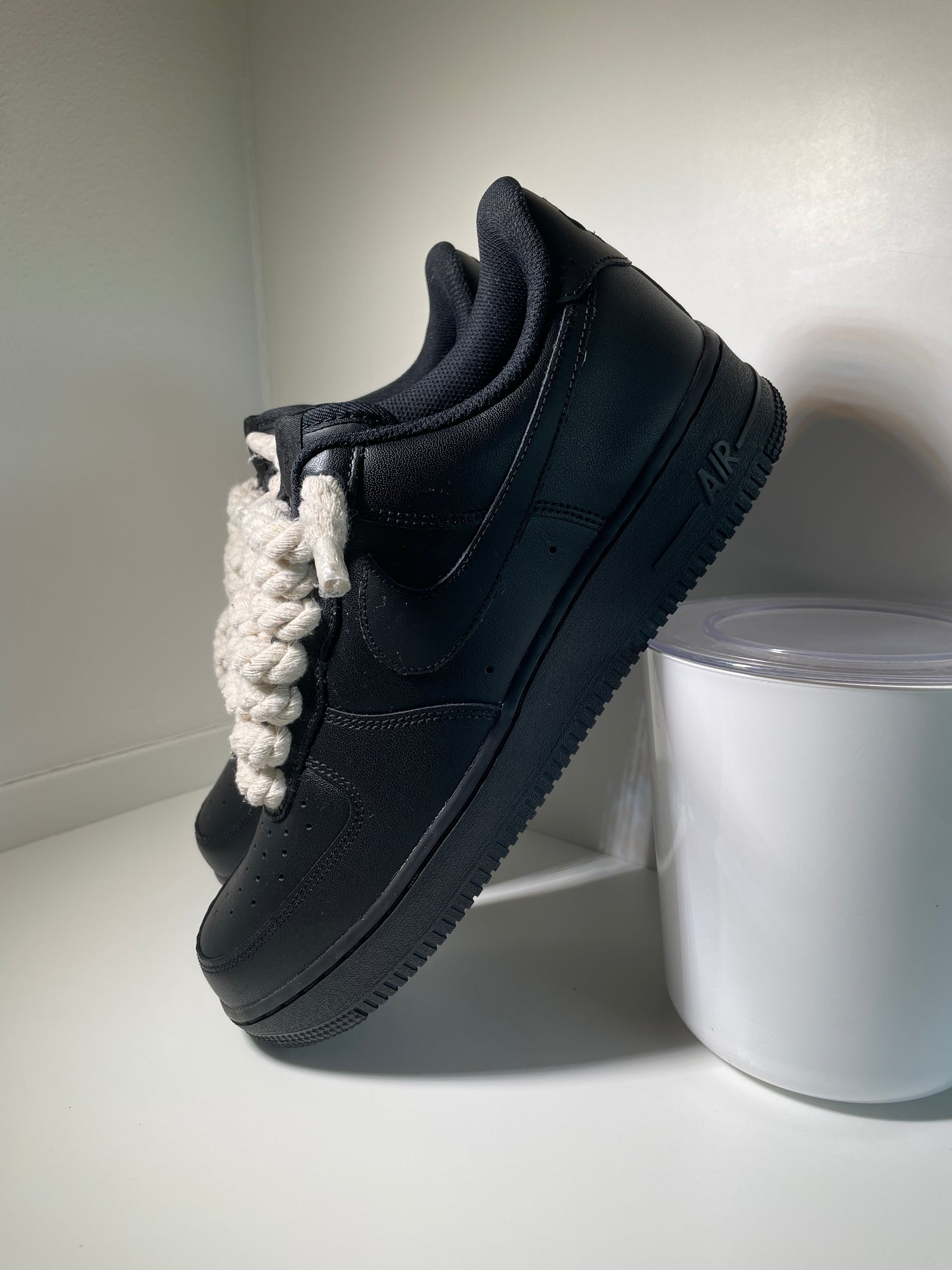 Nike Air Force 1 Černé Rope Tkaničky Krémové