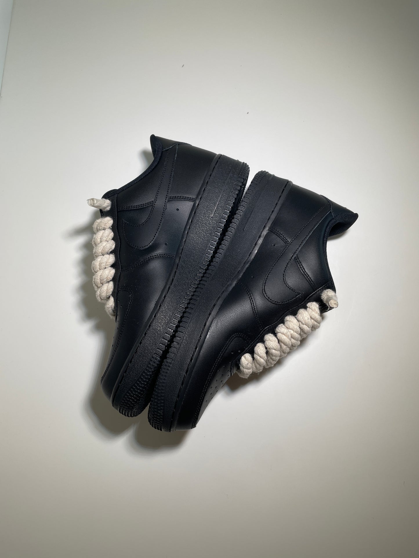 Nike Air Force 1 Černé Rope Tkaničky Krémové