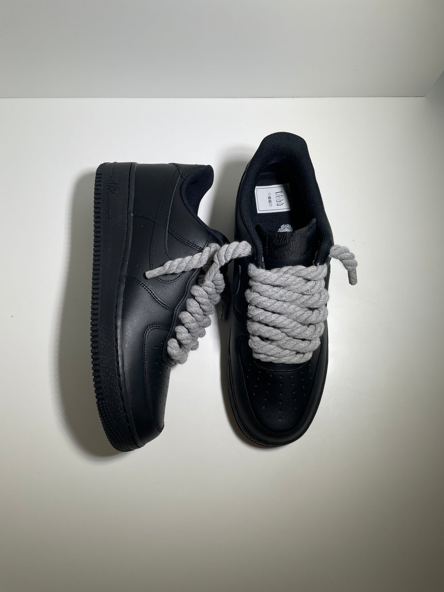 Nike Air Force 1 Černé Rope Tkaničky Šedé