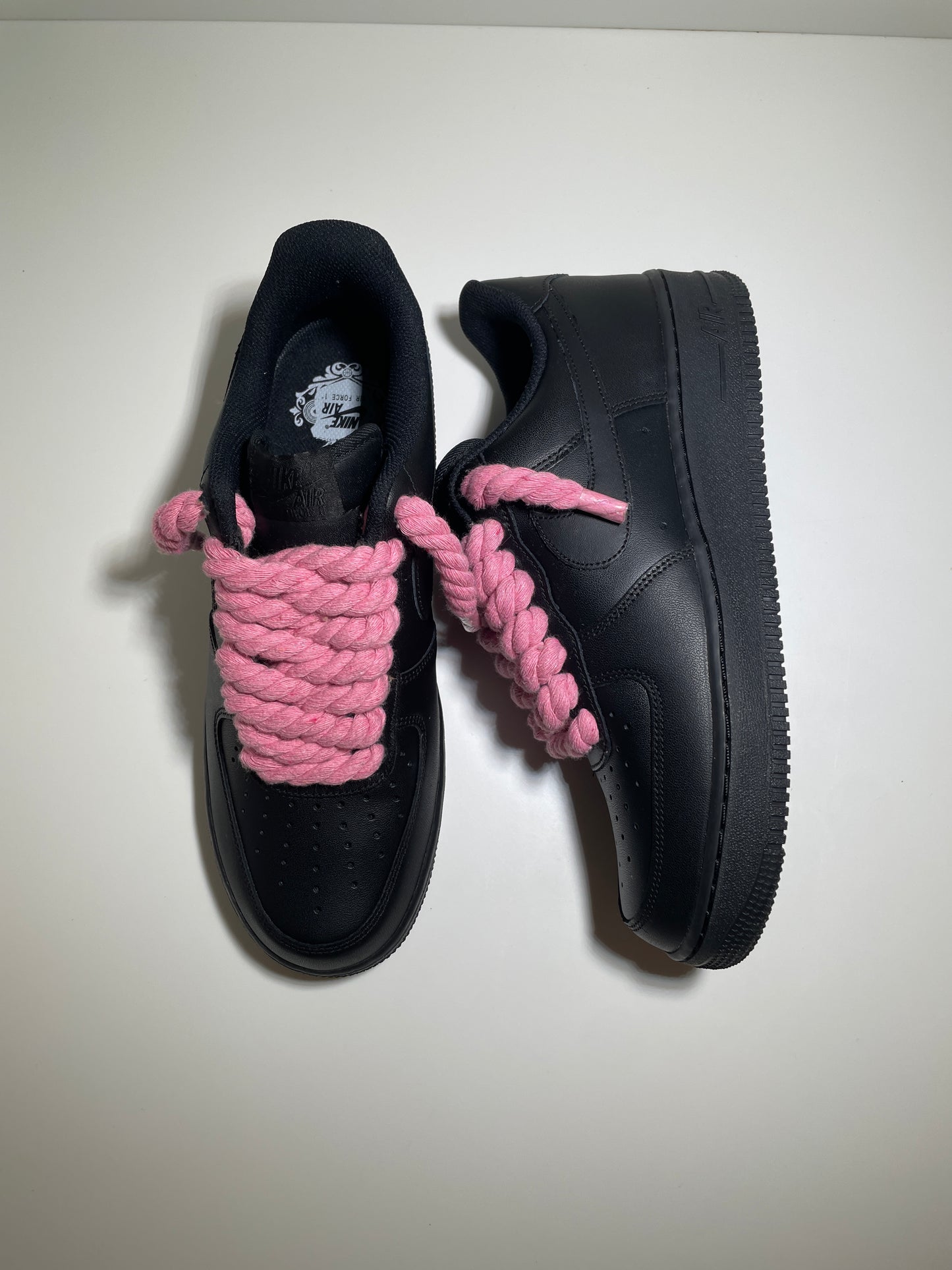 Nike Air Force 1 Černé Rope Tkaničky Růžová