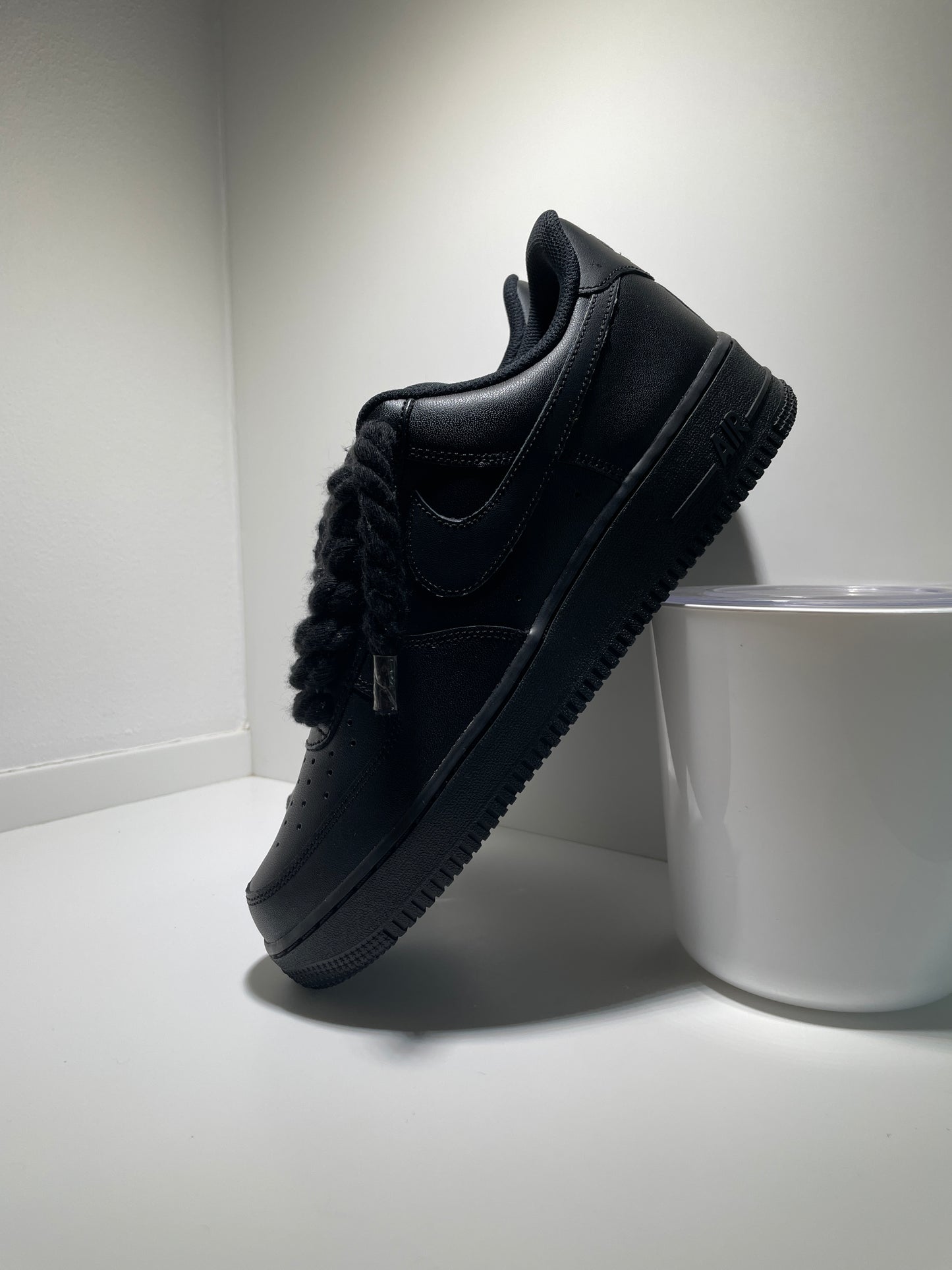 Nike Air Force 1 Black Rope laces Black