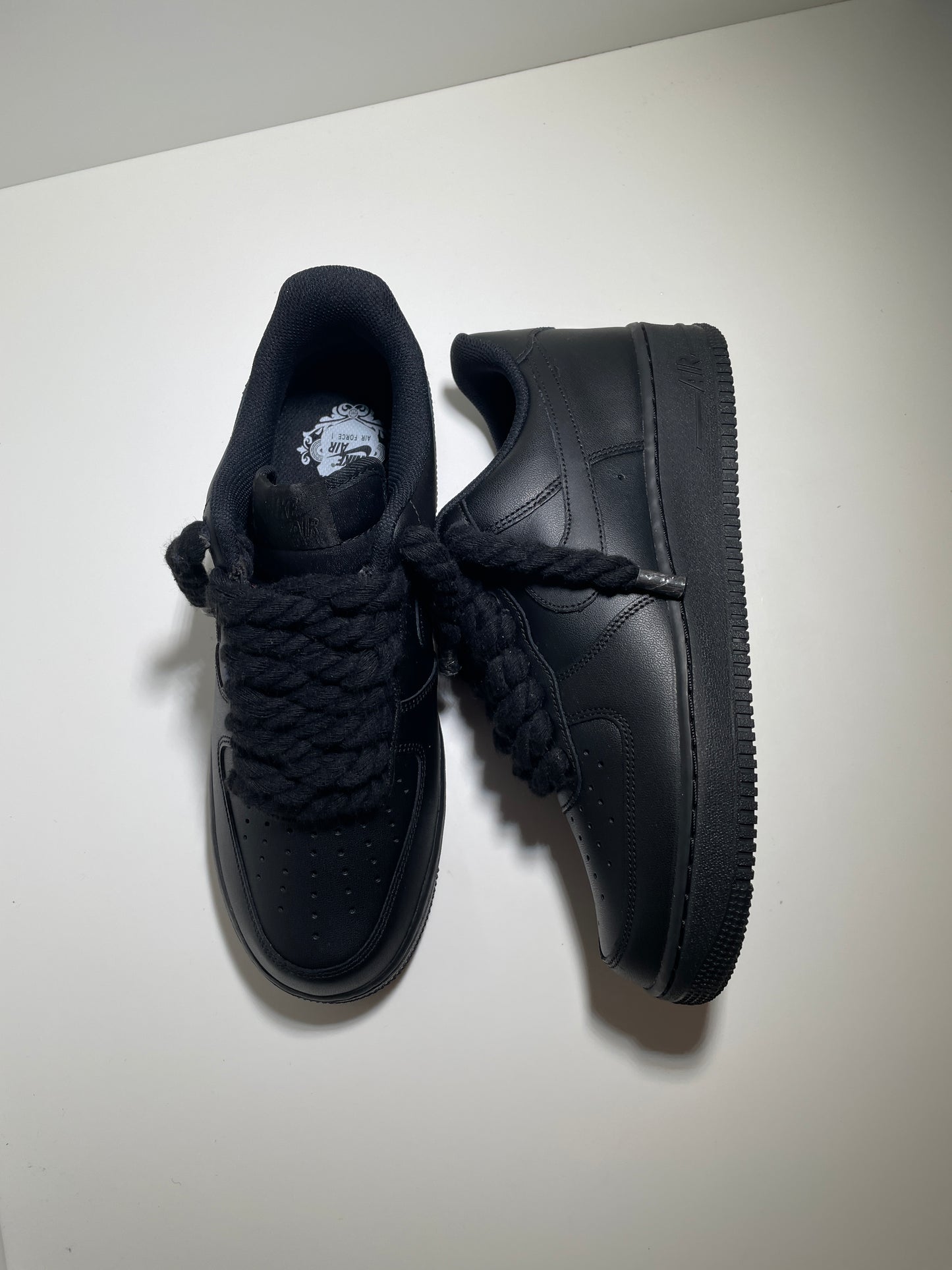 Nike Air Force 1 Black Rope laces Black