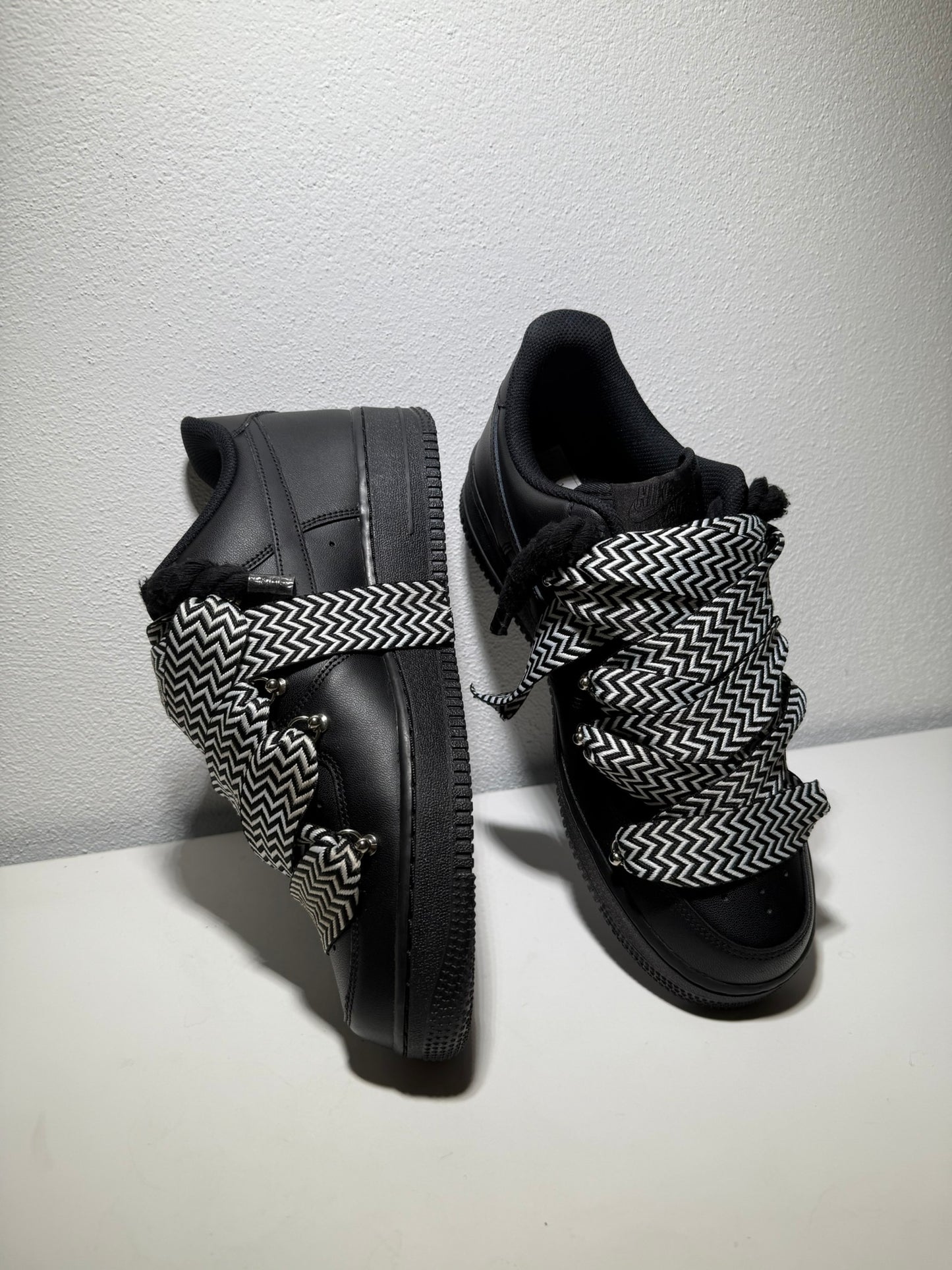 Nike Air Force 1 Černé Lanvin Rope Tkaničky Černá/Bílá