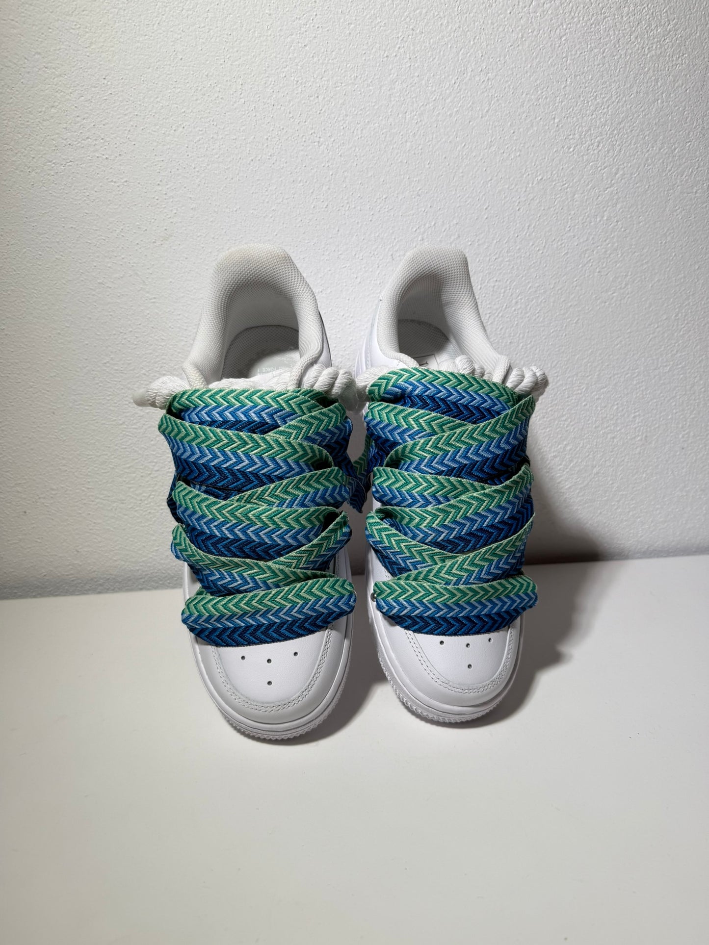 Nike Air Force 1 Bílé Lanvin Rope Tkaničky Oceánové