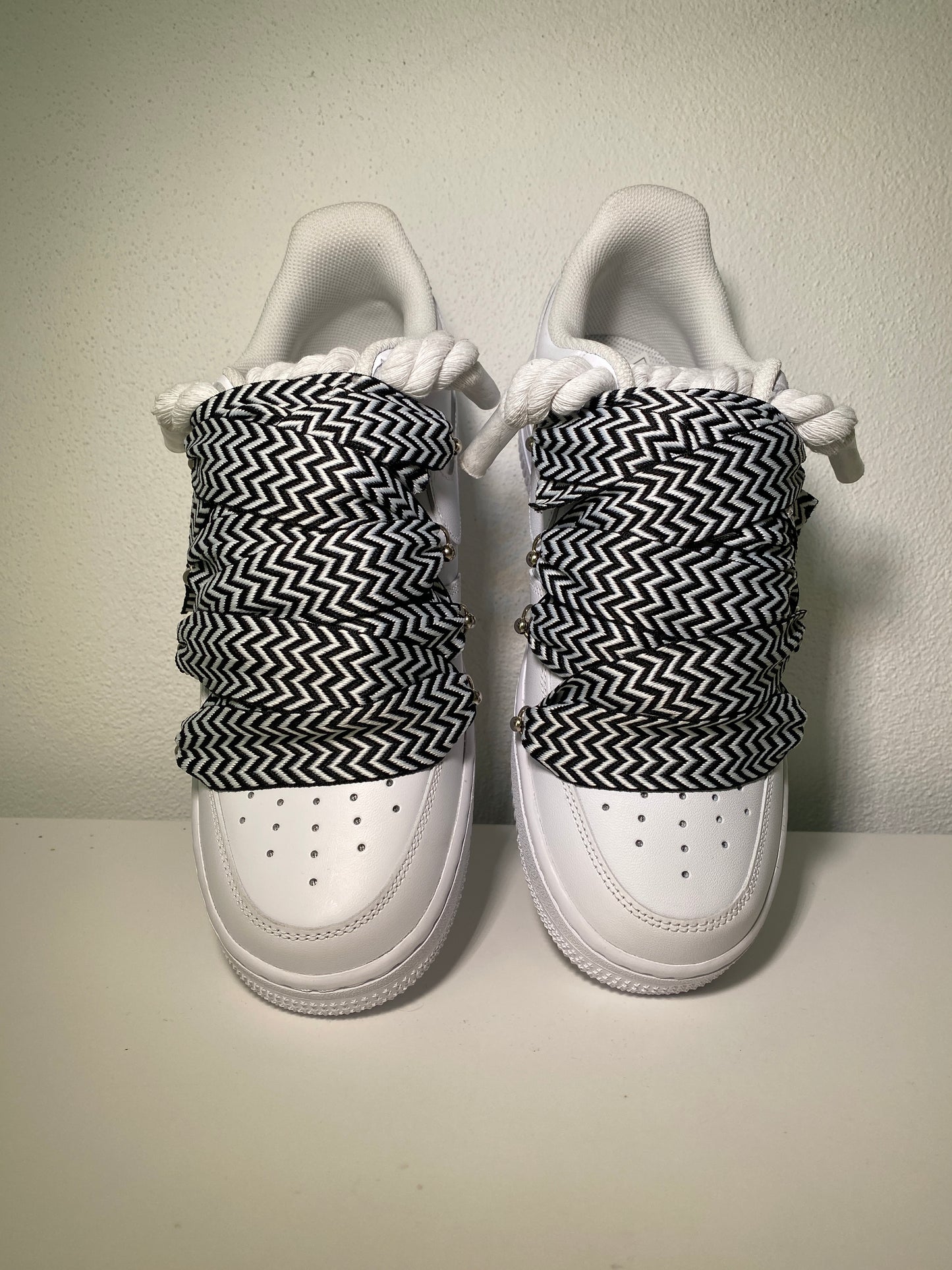 Nike Air Force 1 Bílé Lanvin Rope Tkaničky Černá/Bílá