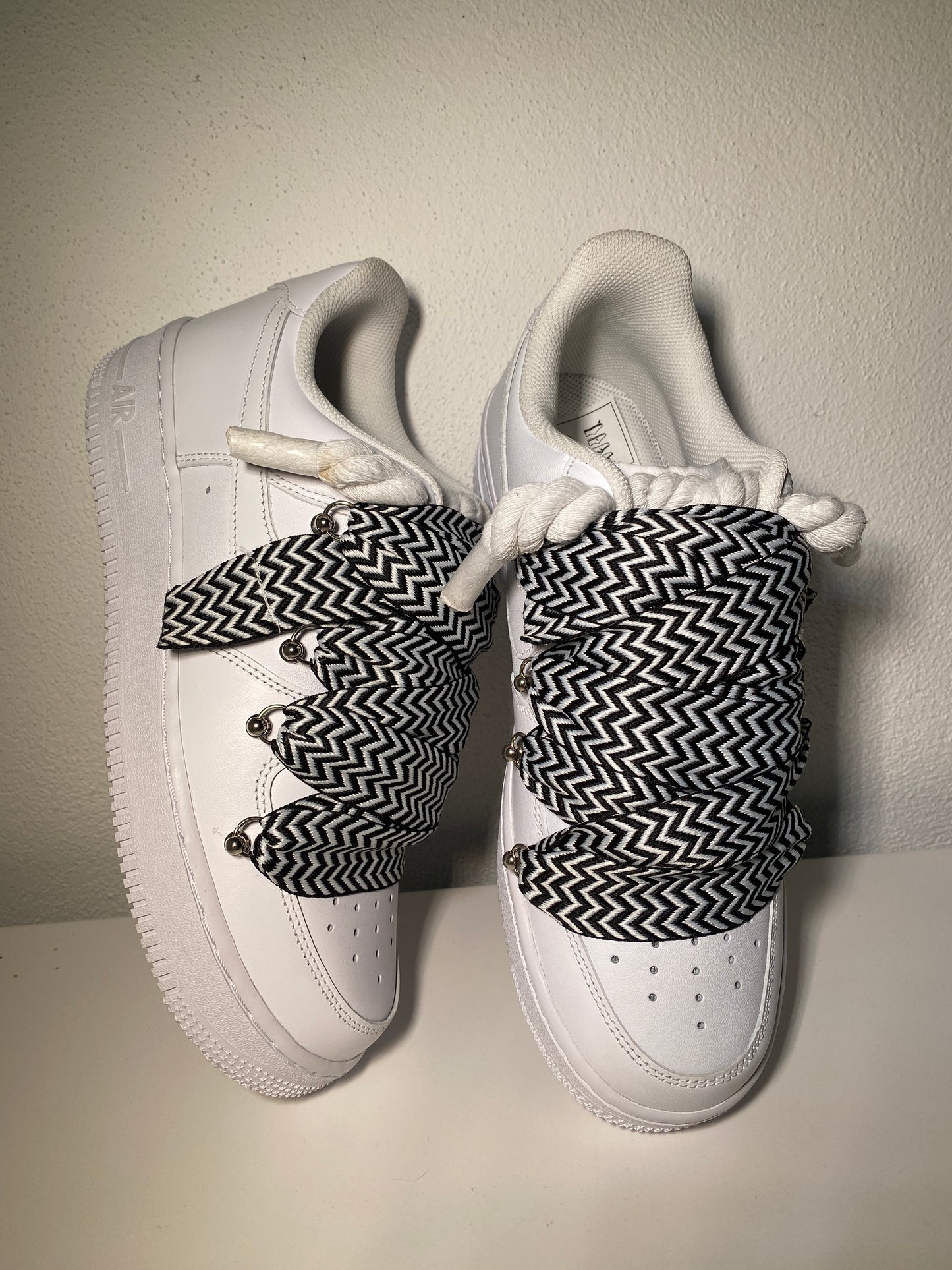 Nike Air Force 1 Bílé Lanvin Rope Tkaničky Černá/Bílá