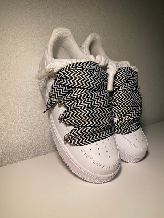 Nike Air Force 1 Bílé Lanvin Rope Tkaničky Černá/Bílá