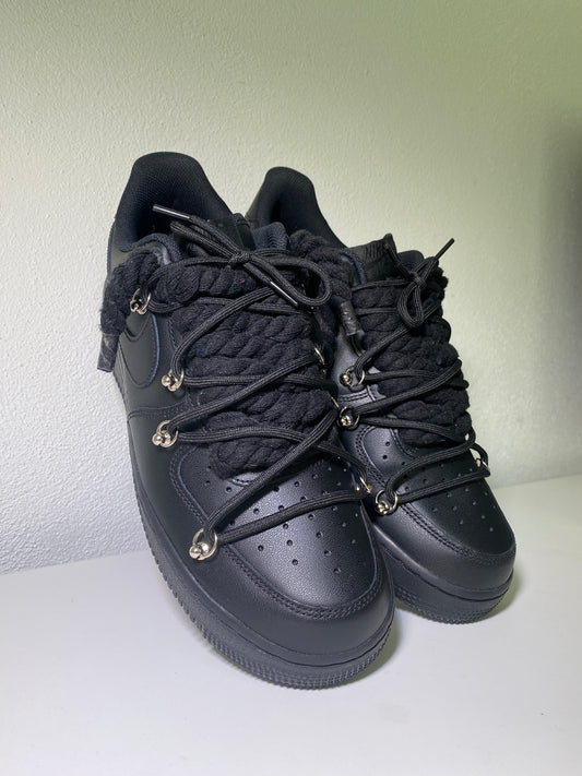 Nike Air Force 1 Black Double Tkaničky Black