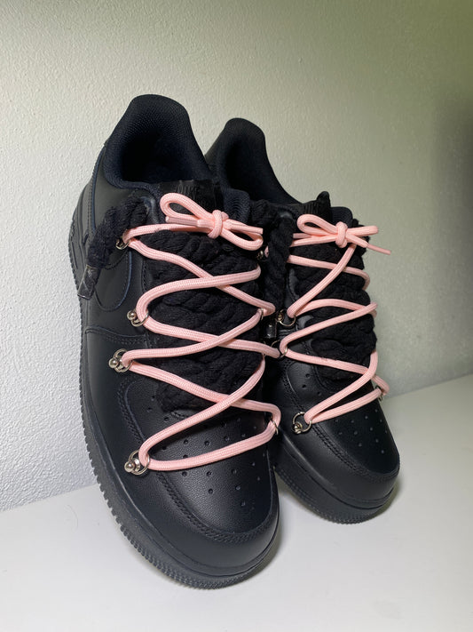 Nike Air Force 1 Black Double Tkaničky Black Pink