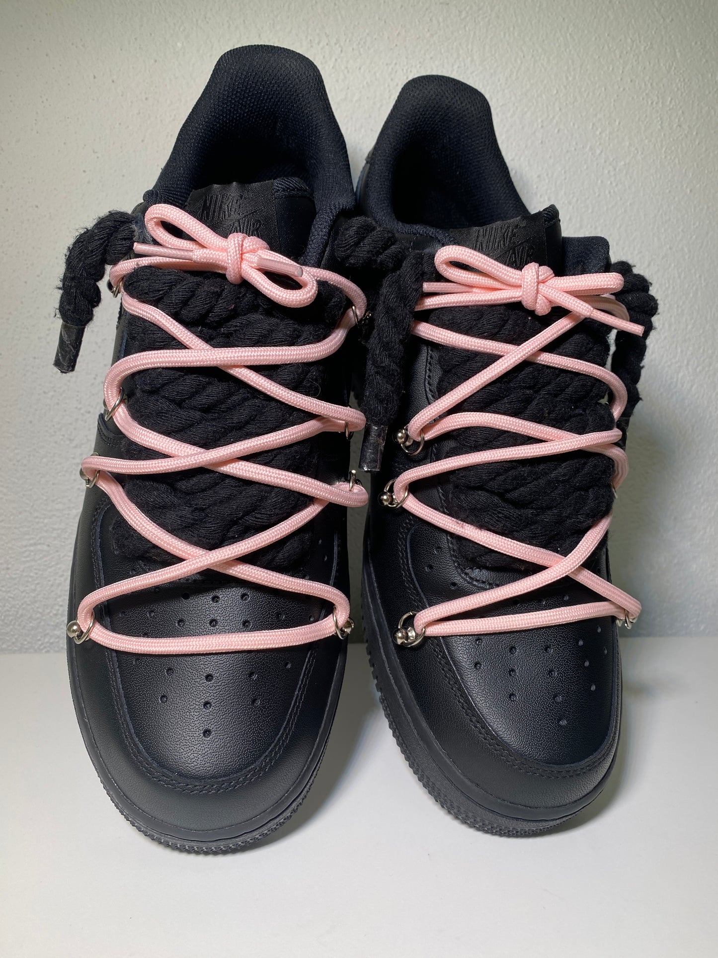 Nike Air Force 1 Black Double Tkaničky Black Pink