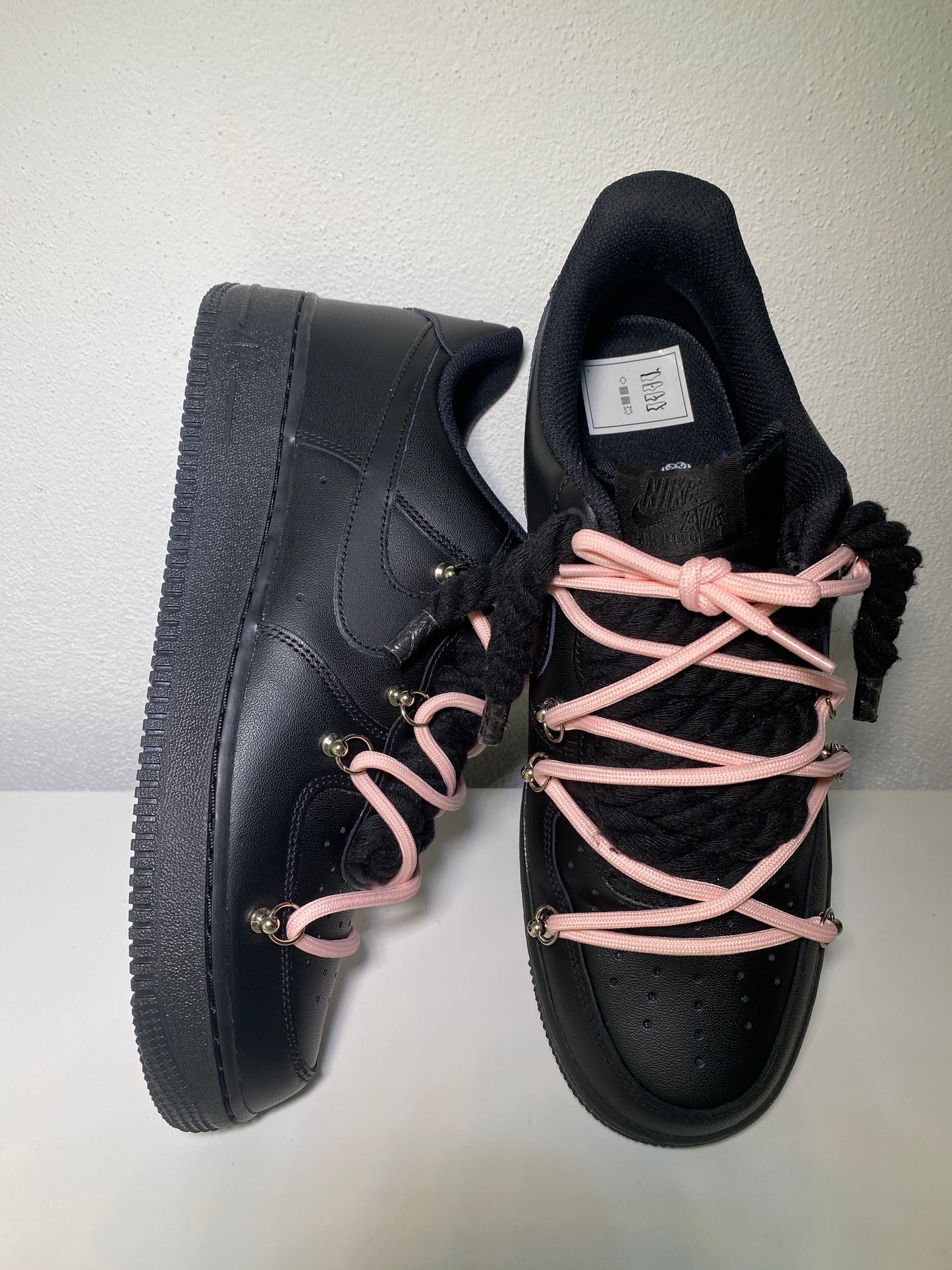 Nike Air Force 1 Black Double Tkaničky Black Pink