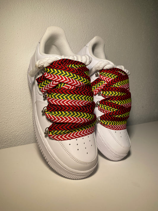 Nike Air Force 1 Bílé Lanvin Rope Tkaničky Multicolor