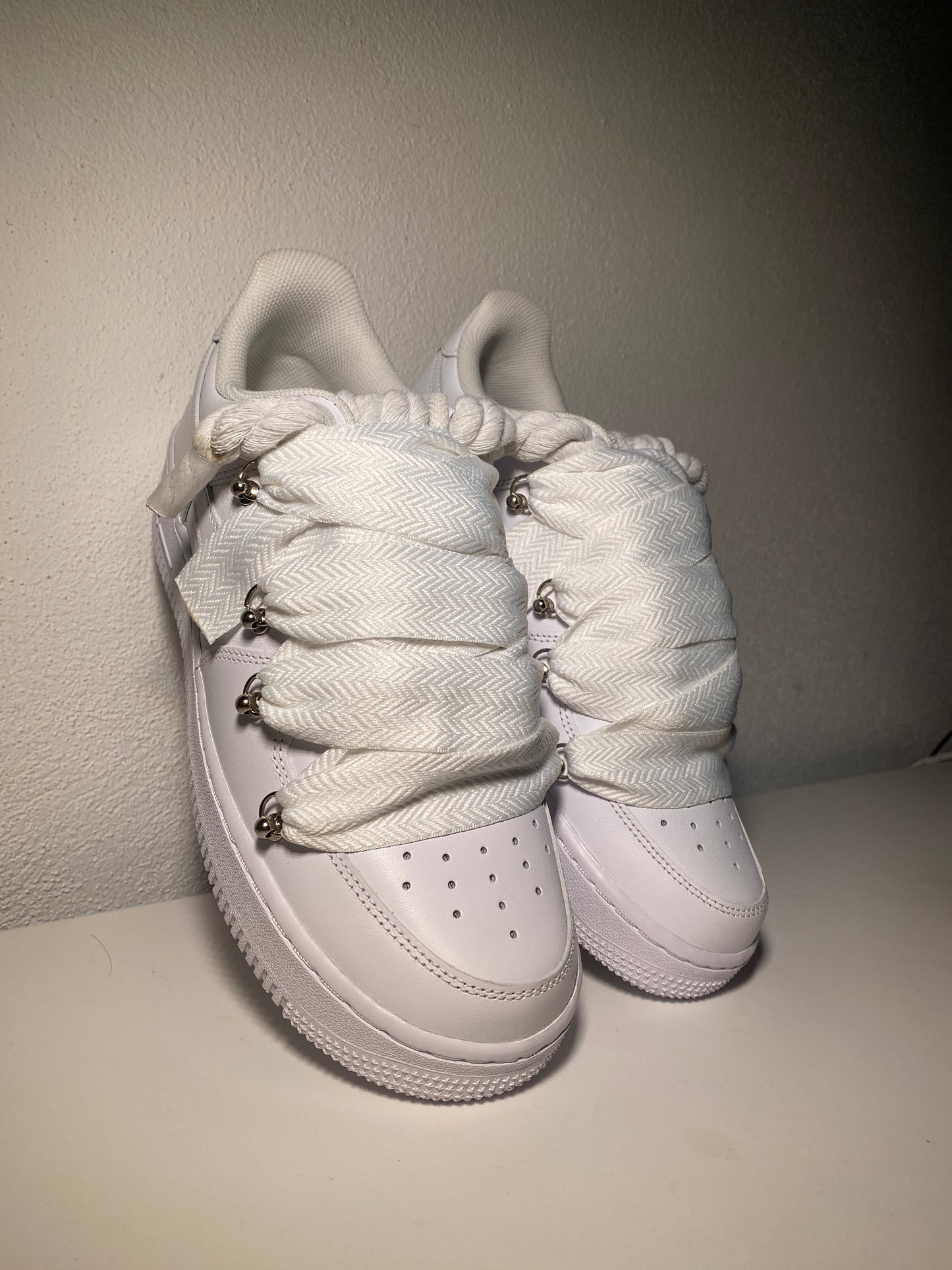 Nike Air Force 1 Bílé Lanvin Rope Tkaničky Bílé