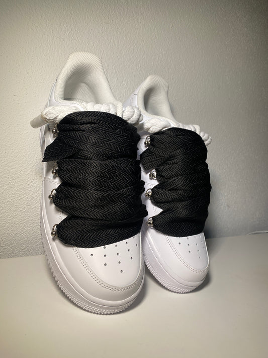 Nike Air Force 1 Bílé Lanvin Rope Tkaničky Černé