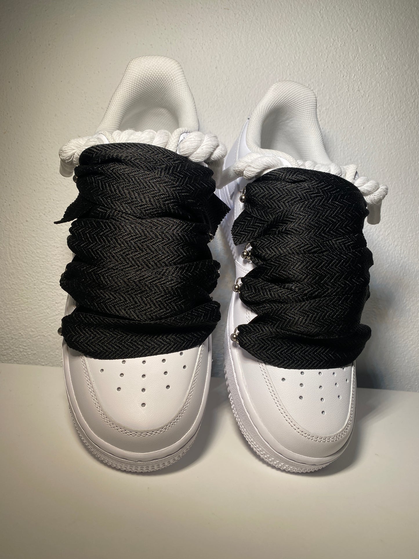 Nike Air Force 1 Bílé Lanvin Rope Tkaničky Černé