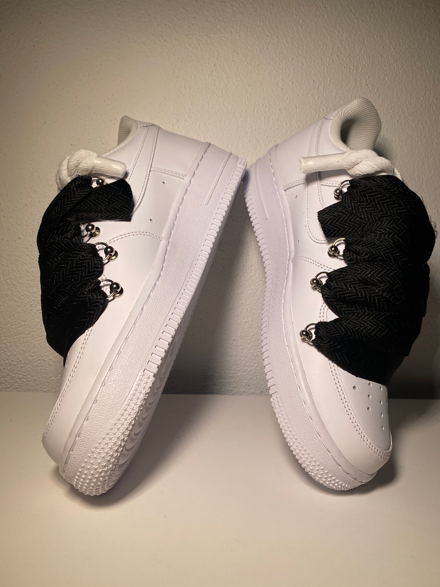 Nike Air Force 1 Bílé Lanvin Rope Tkaničky Černé