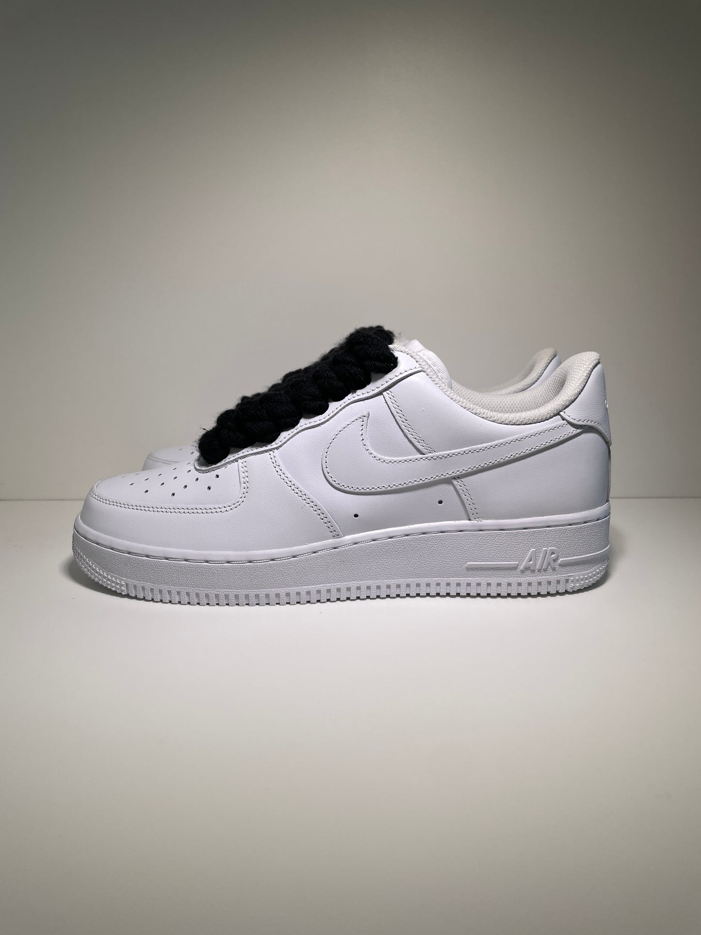 Nike Air Force 1 Bílé Rope Tkaničky Černé