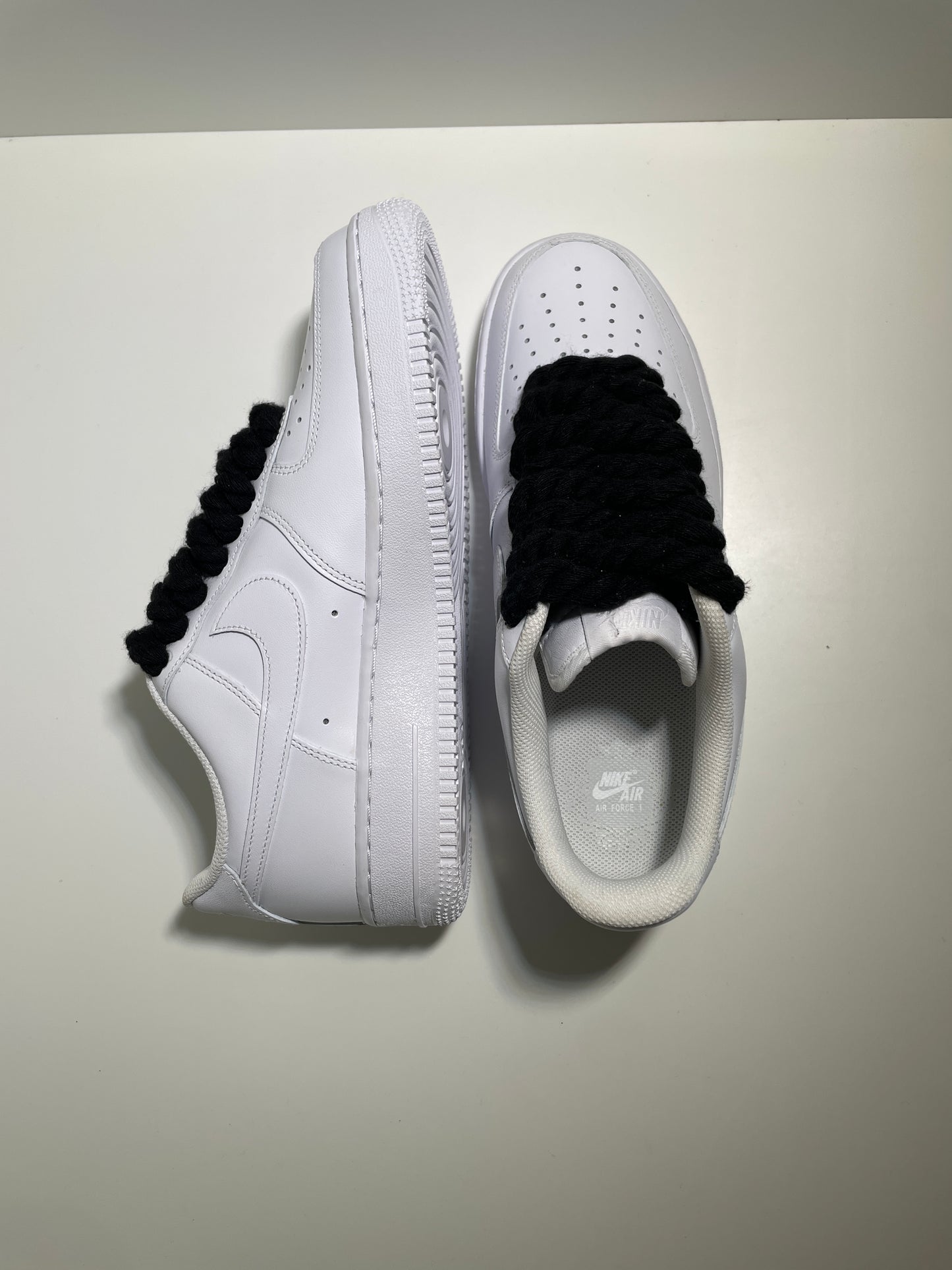 Nike Air Force 1 Bílé Rope Tkaničky Černé