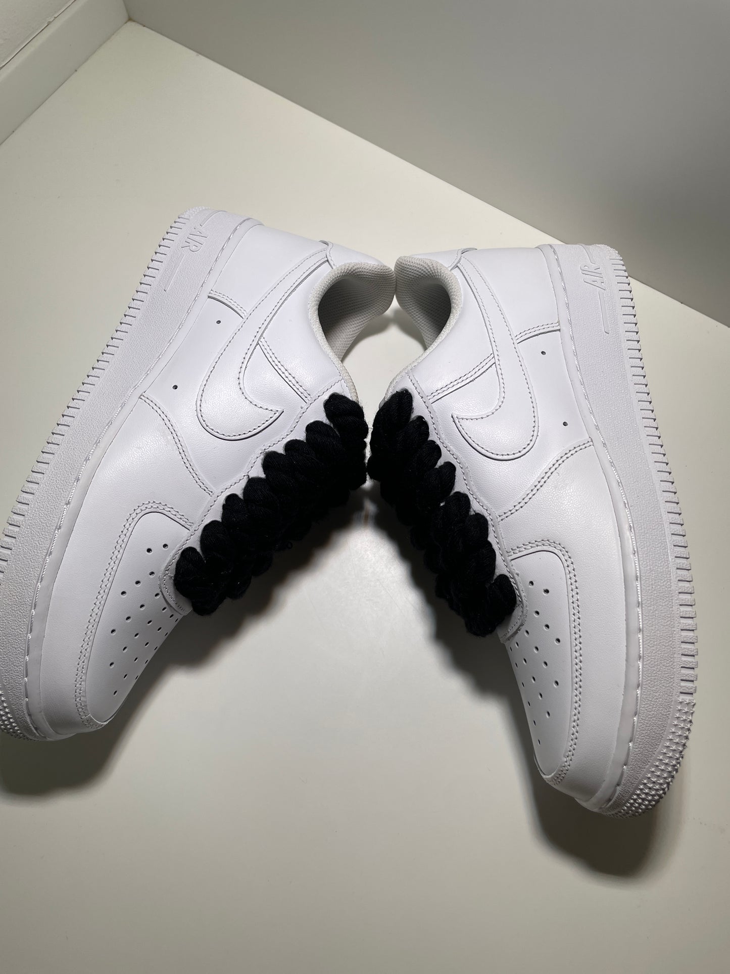 Nike Air Force 1 Bílé Rope Tkaničky Černé
