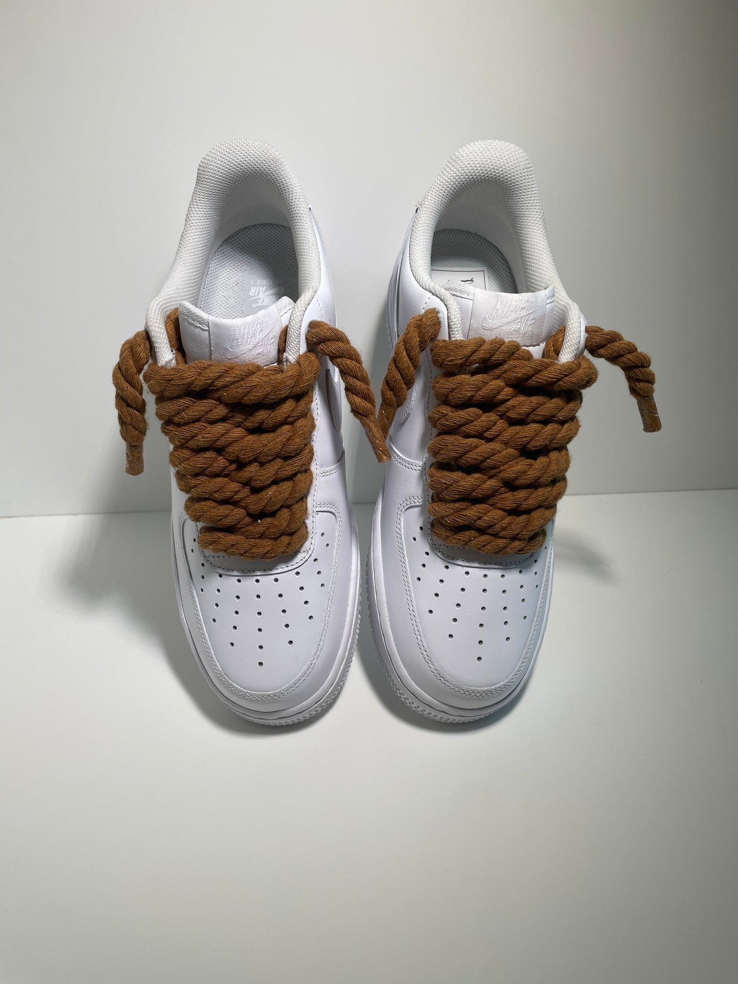 Nike Air Force 1 Bílé Rope Tkaničky Hnědé
