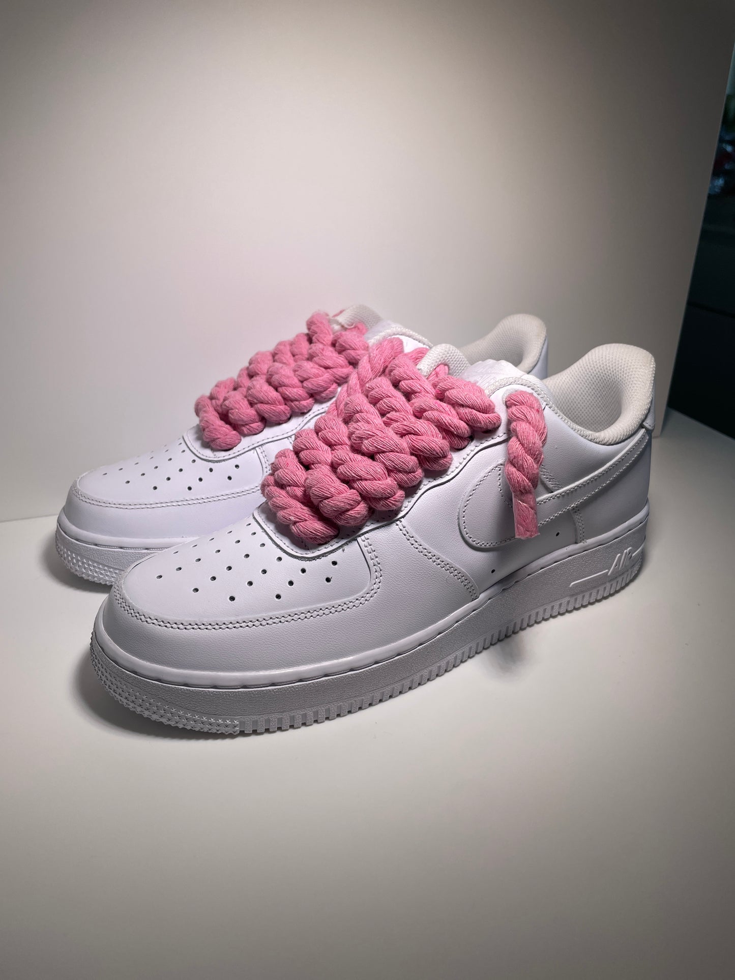 Nike Air Force 1 Bílé Rope Tkaničky Růžové