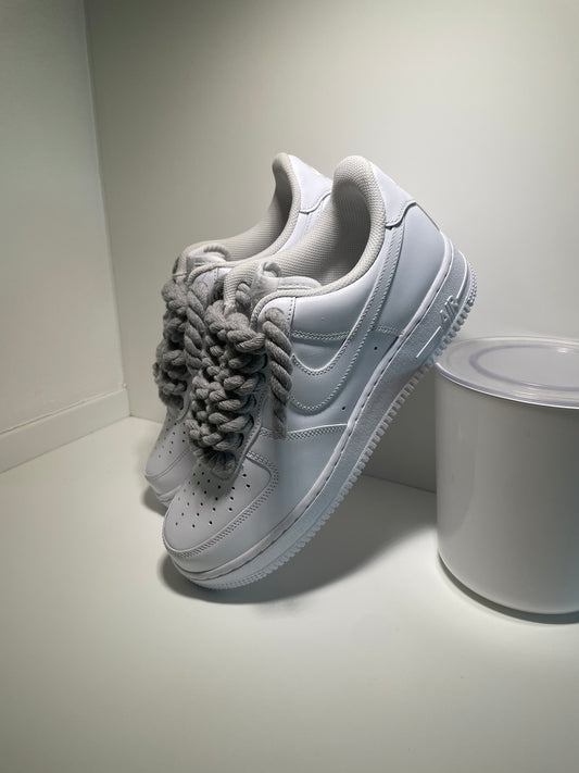 Nike Air Force 1 Bílé Rope Tkaničky Šedé