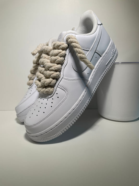 Nike Air Force 1 Bílé Rope Tkaničky Krémové