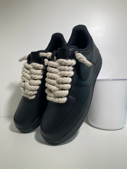 Nike Air Force 1 Černé Rope Tkaničky Krémové