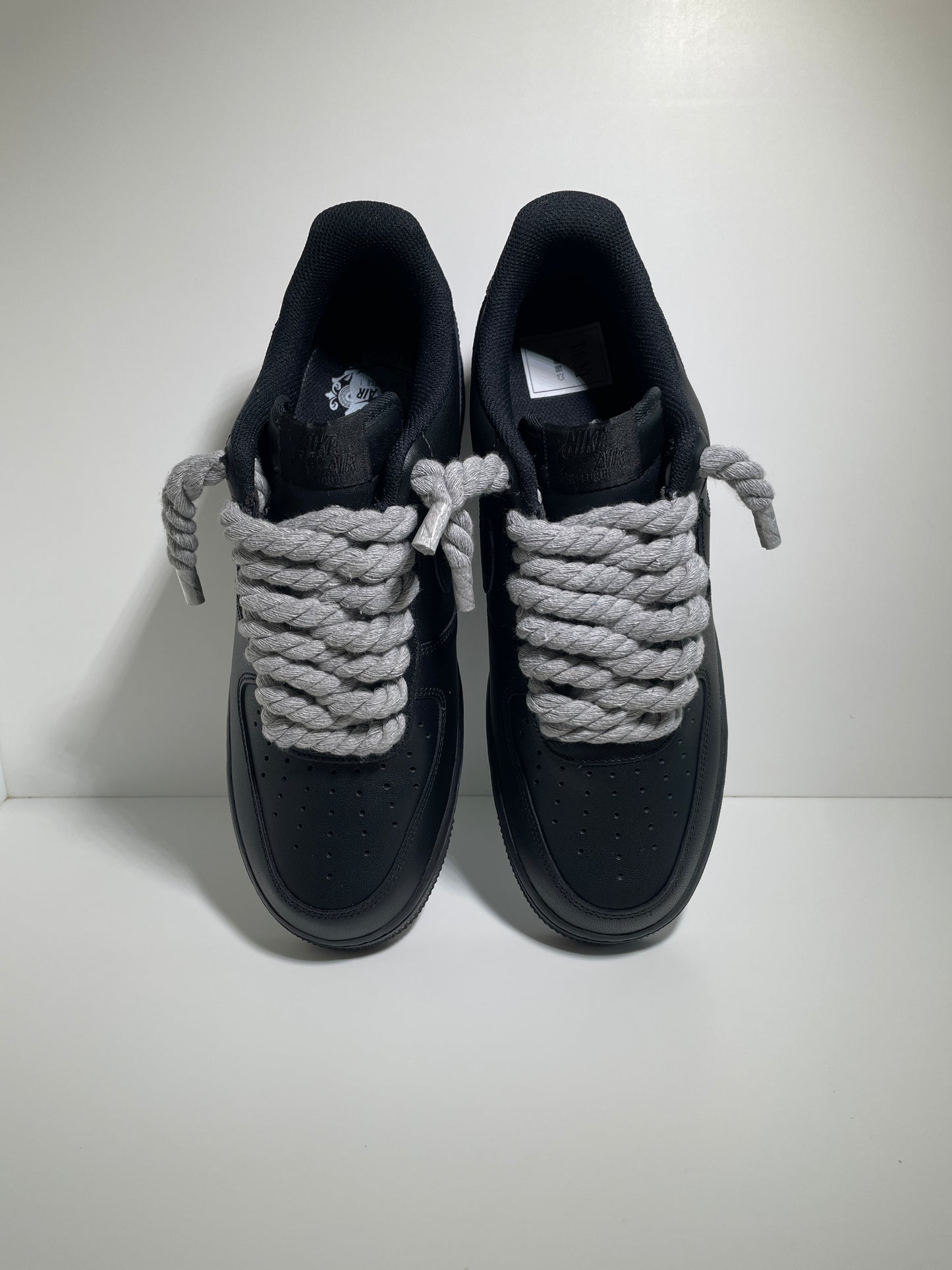 Nike Air Force 1 Černé Rope Tkaničky Šedé
