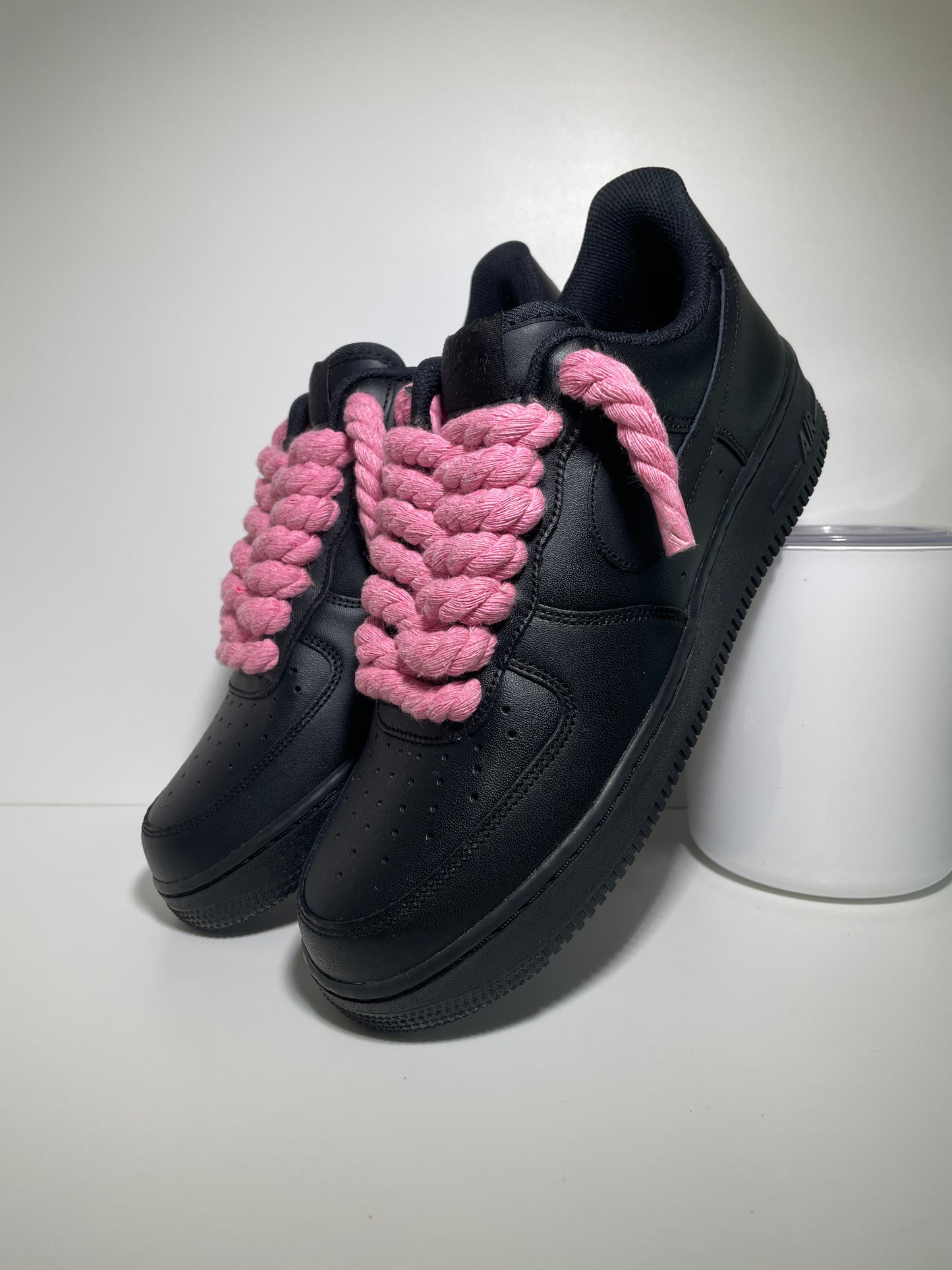 Nike Air Force 1 Černé Rope Tkaničky Růžová