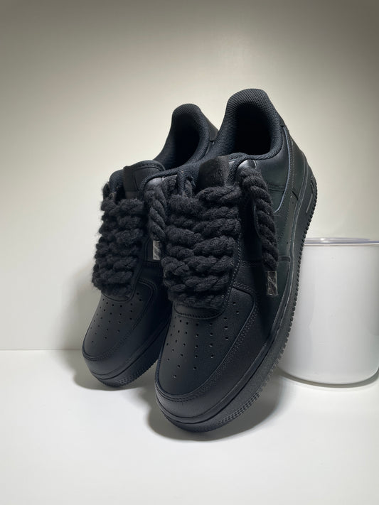 Nike Air Force 1 Black Rope laces Black