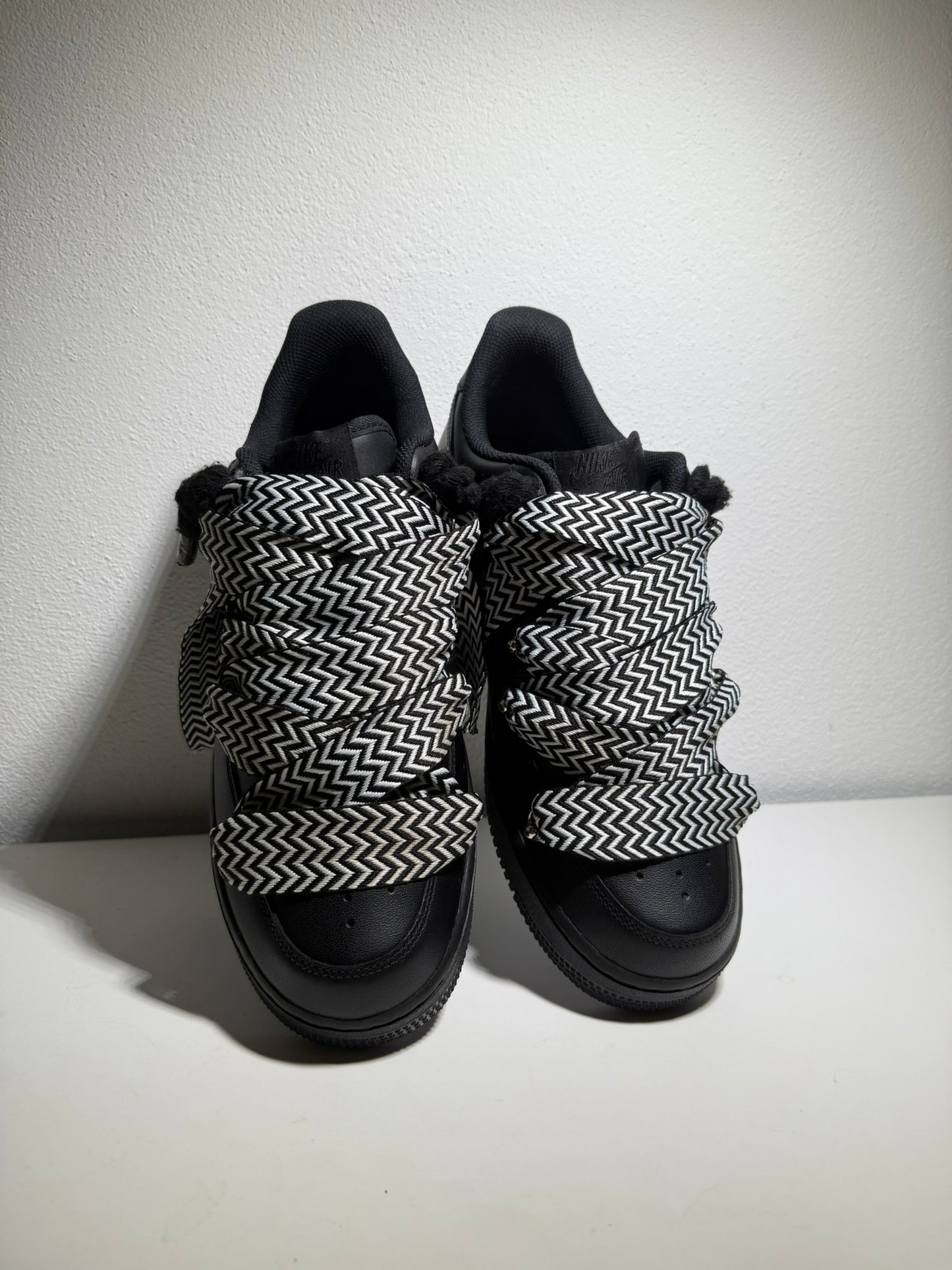 Nike Air Force 1 Černé Lanvin Rope Tkaničky Černá/Bílá