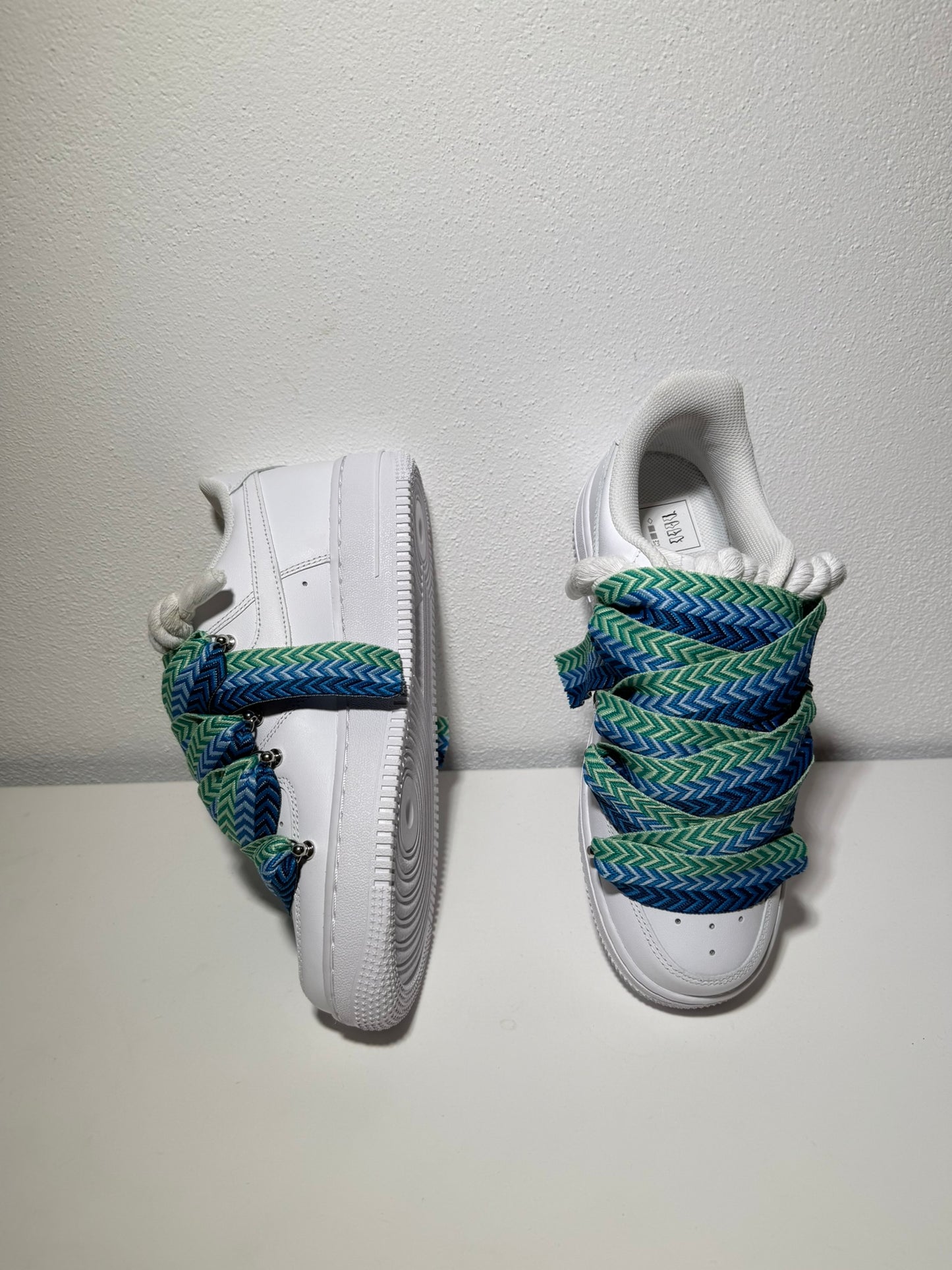 Nike Air Force 1 Bílé Lanvin Rope Tkaničky Oceánové