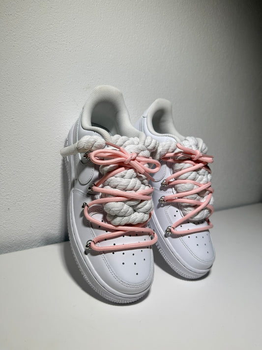 Nike Air Force 1 White Double Tkaničky White Pink